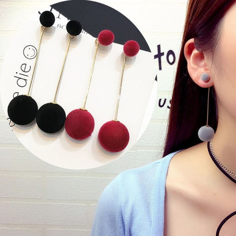 Earrings Women Drop Ball Bohemian Hoop Cute Trendy Jewelry - Picture 10 of 10